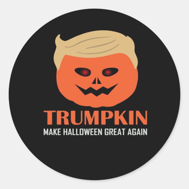 Adesivo Redondo Trumpkin Torna O Excelente De Halloween Novamente  (Frente)