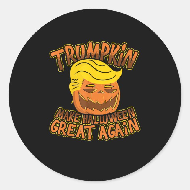 Adesivo Redondo Trumpkin Torna O Excelente De Halloween Novamente  (Frente)