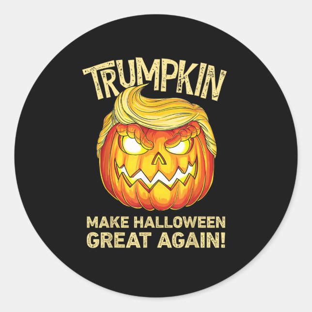 Adesivo Redondo Trumpkin Torna O Excelente De Halloween Novamente  (Frente)