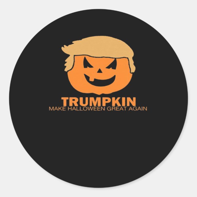 Adesivo Redondo Trumpkin - Tornar O Excelente De Halloween Clássic (Frente)