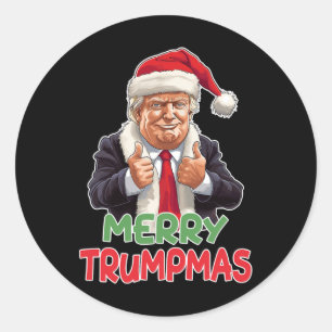 Adesivo Redondo Trumpmas - Papai Noel Donald Trump