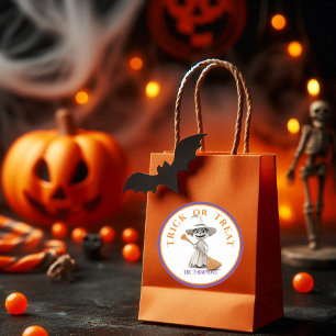 Adesivo Redondo Truque de Halloween ou Trate Bruxa Grande de Olhos