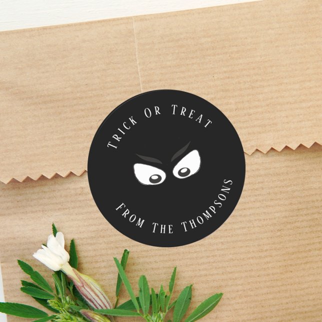 Adesivo Redondo Truque de Halloween ou trate o favorito fantasma f (Criador carregado)