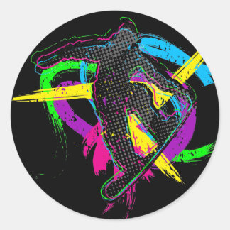 Adesivo Redondo Truque do Snowboard