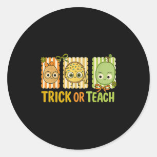 Adesivo Redondo Truque Ou Ensino, A Má Freguiça De Halloween