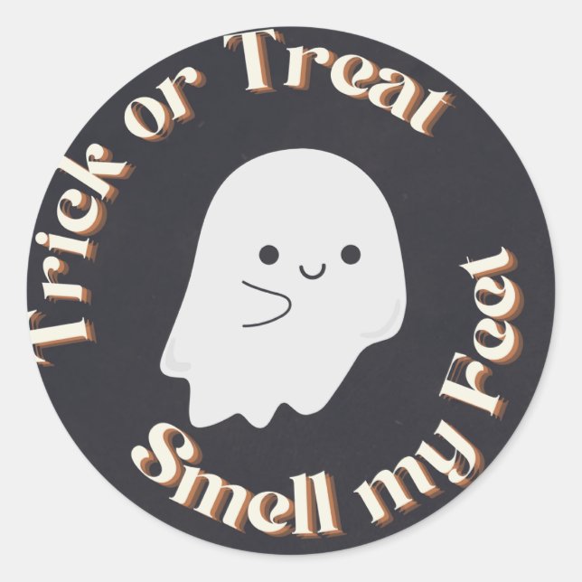 Adesivo Redondo Truque Ou Tratamento De Halloween (Frente)