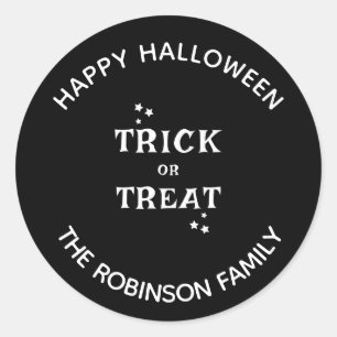 Adesivo Redondo Truque ou tratamento - Feliz Halloween Personaliza