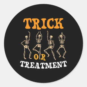 Adesivo Redondo Truque Ou Tratamento Terapêutica Física Esqueleto