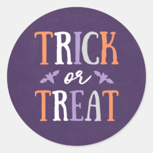 Adesivo Redondo Truque ou Tratar   Halloween