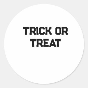 Adesivo Redondo Truque ou. Trate o Halloween mimado preto simples