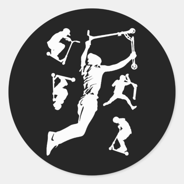 Adesivo Redondo Truques de Patinete de dublagem (Frente)