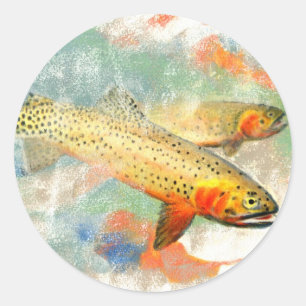 Adesivo Redondo Truta de Cutthroat