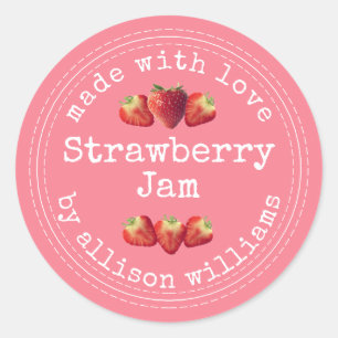 Adesivo Redondo Trutic Homemade Strawberry Jam Classic Round Stick