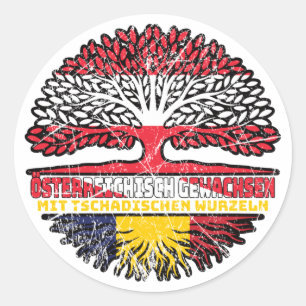 Adesivo Redondo Tschad Tschadisch Österreichisch Österreich Baum