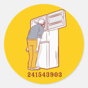 Adesivo Redondo tshirt cómico do congelador 241543903 principal