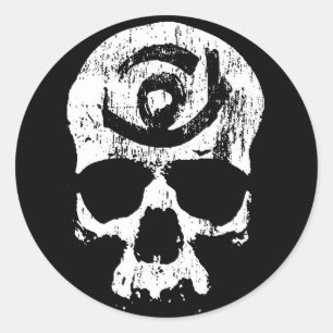 Adesivo Redondo TSOI SKULL Sticker