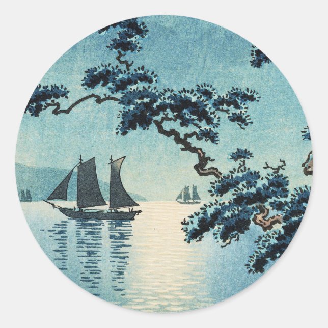 Adesivo Redondo Tsuchiya Koitsu Maiko Sea Shore hanga (Frente)