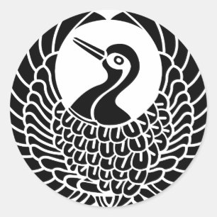 Adesivo Redondo Tsuru-mon