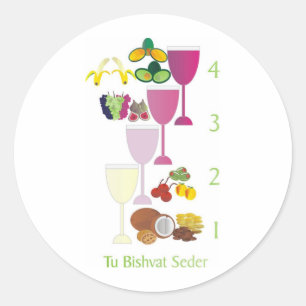 Adesivo Redondo Tu Bishvat Seder