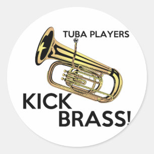 Adesivo Redondo Tuba Players Kick Brass