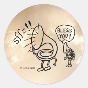 Adesivo Redondo Tuba Sneeze Border Classk Round Sticker