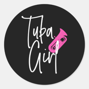 Adesivo Redondo Tuba Tuba Player Brass Music Marching Banda Tubist