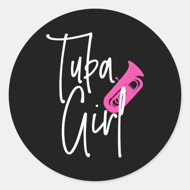 Adesivo Redondo Tuba Tuba Player Brass Music Marching Banda Tubist (Frente)