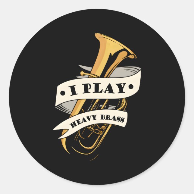 Adesivo Redondo Tuba Tubista Banda Marching (Frente)