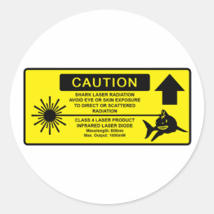 Adesivo Redondo Tubarão do laser da classe 4