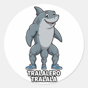 Adesivo Redondo Tubarão Tralalero Meme