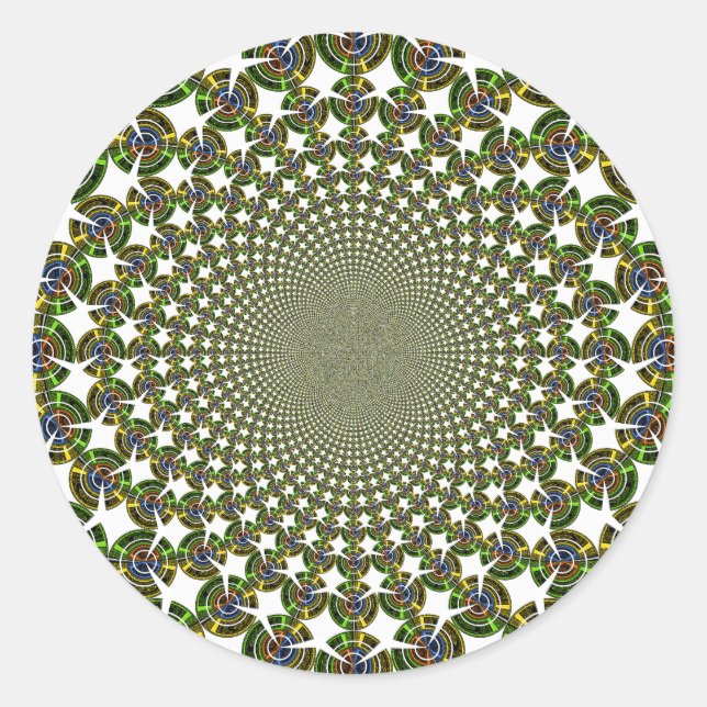 Adesivo Redondo Tubarões sem costura tradicionais (Frente)