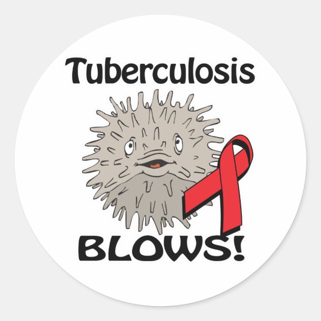 Adesivo Redondo Tuberculose Provoca Design de Sensibilização (Frente)
