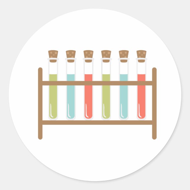 Adesivo Redondo Tubos de teste (Frente)