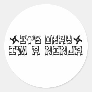 Adesivo Redondo Tudo Bem, Sou Um Ninja.