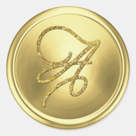 Adesivo Redondo TUDO EM INICIAIS Monograma de Rascunho em Ouro Dou