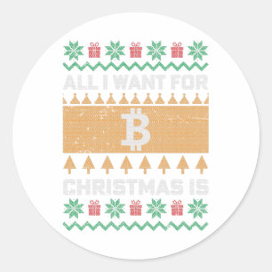 Adesivo Redondo Tudo o que eu quero no Natal é Bitmoney