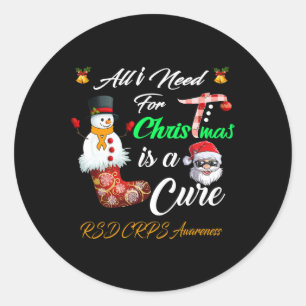 Adesivo Redondo Tudo o que preciso para o Natal é um Cure RSD CRPS