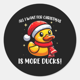Adesivo Redondo Tudo Que Eu Quero Para O Natal É Mais Patos - Rubb