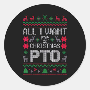 Adesivo Redondo Tudo Que Eu Quero Para O Natal É Pto Férias Engraç