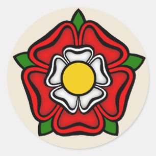 Adesivo Redondo Tudor Rosa da Inglaterra, Emblem de Royalty