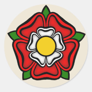 Adesivo Redondo Tudor Rosa da Inglaterra, Emblem de Royalty