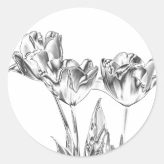 Adesivo Redondo Tulip Chrome Round Stickers