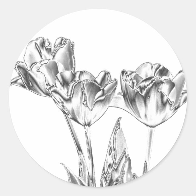 Adesivo Redondo Tulip Chrome Round Stickers (Frente)