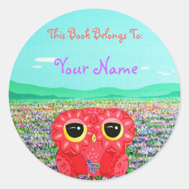 Adesivo Redondo Tulip Love Affair - Este Livro Pertence A (Frente)