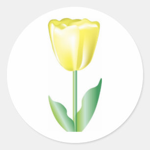 Adesivo Redondo Tulipa de gradiente amarelo