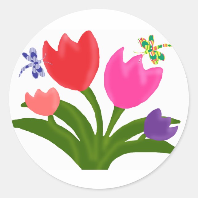 Adesivo Redondo Tulipas (Frente)