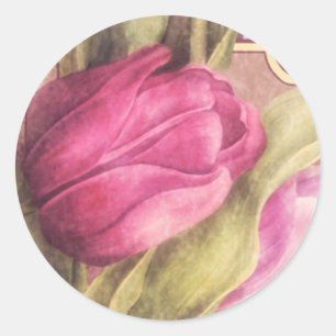 Adesivo Redondo Tulipas Românticas 1