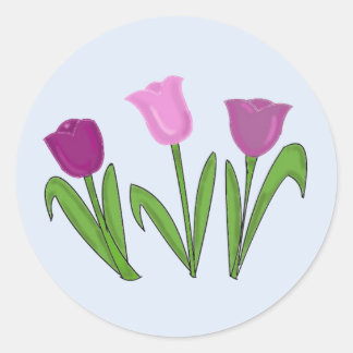 Adesivo Redondo Tulipas Roxas