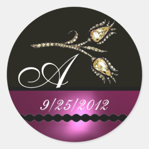 Adesivo Redondo TULIPS de DIAMONA PRETOS MONOGRAMA DE PINCO BRANCO