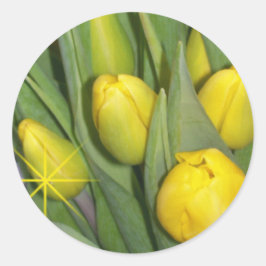Adesivo Redondo Tulips Sticker